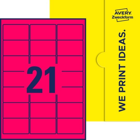 21 stk. etiketter pr. ark.