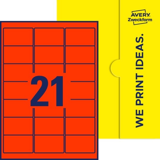 21 stk. etiketter pr. ark.