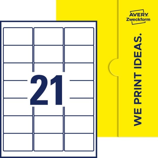 21 stk. etiketter pr. ark.