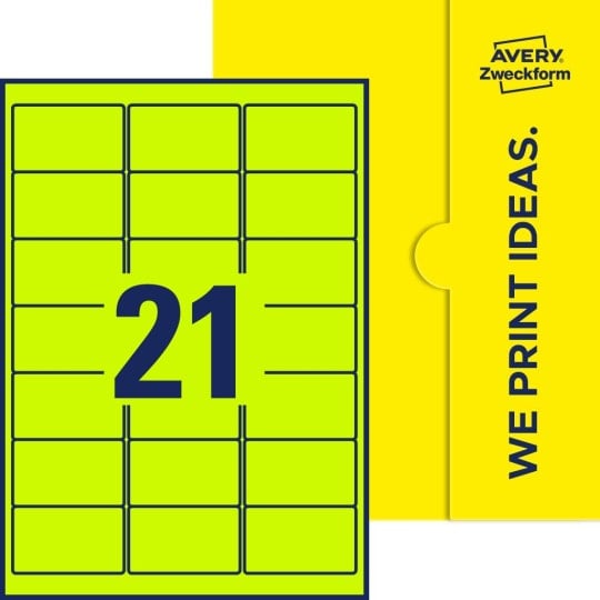 21 stk. etiketter pr. ark.