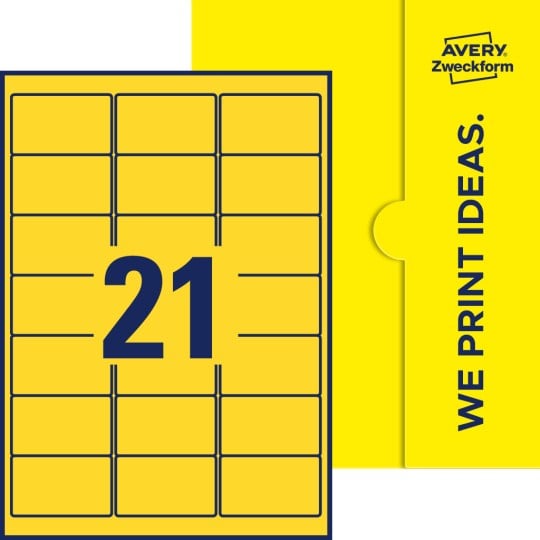 21 stk. etiketter pr. ark.