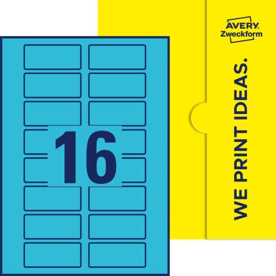 16 stk. etiketter pr. ark.