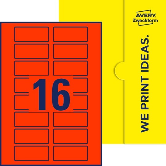 16 stk. etiketter pr. ark.