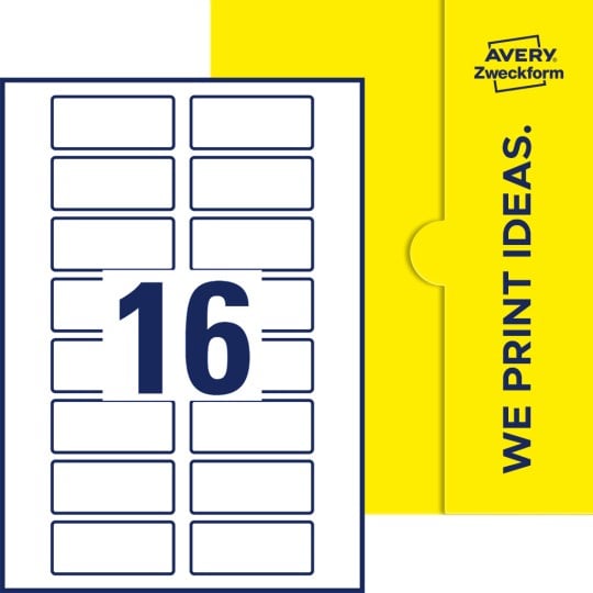 16 stk. etiketter pr. ark.