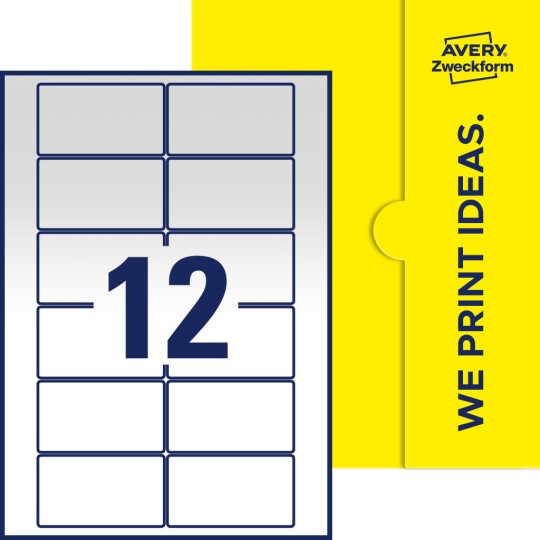 12 stk. etiketter pr. ark.