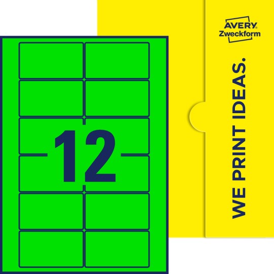 12 stk. etiketter pr. ark.