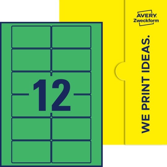 12 stk. etiketter pr. ark.