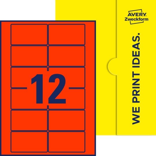 12 stk. etiketter pr. ark.
