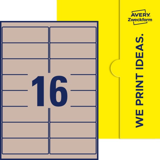 16 stk. etiketter pr. ark.