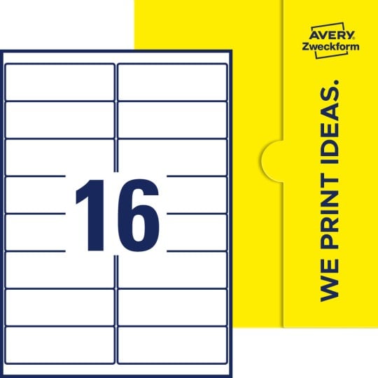 16 stk. etiketter pr. ark.