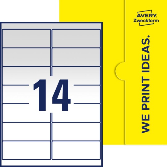 14 stk. etiketter pr. ark.