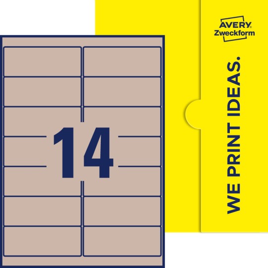 14 stk. etiketter pr. ark.