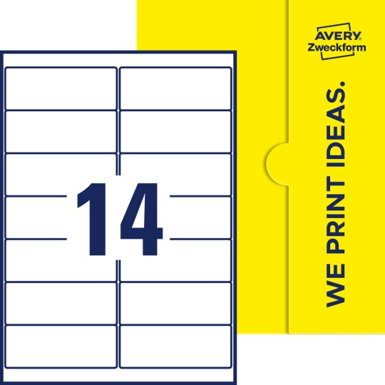 14 stk. etiketter pr. ark.