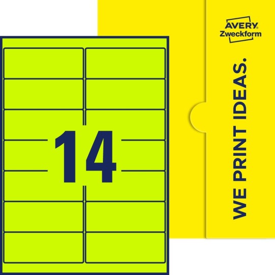 14 stk. etiketter pr. ark.