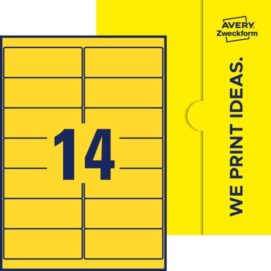 14 stk. etiketter pr. ark.
