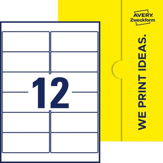 12 stk. etiketter pr. ark.
