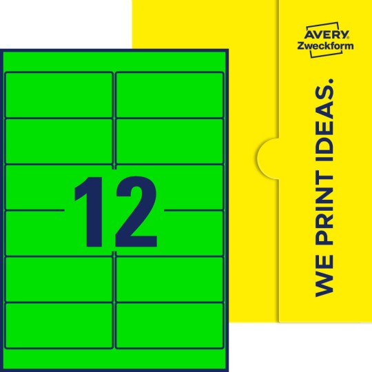 12 stk. etiketter pr. ark.
