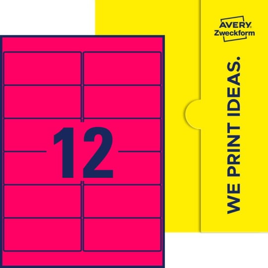 12 stk. etiketter pr. ark.