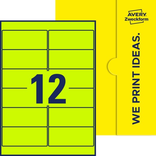 12 stk. etiketter pr. ark.