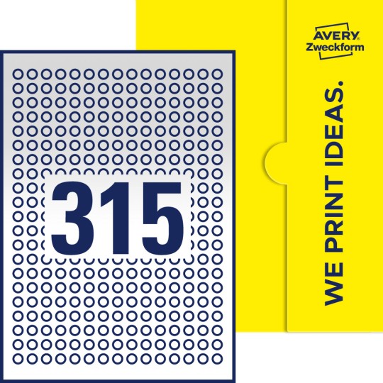 315 stk. etiketter pr. ark.