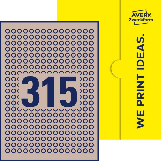315 stk. etiketter pr. ark.