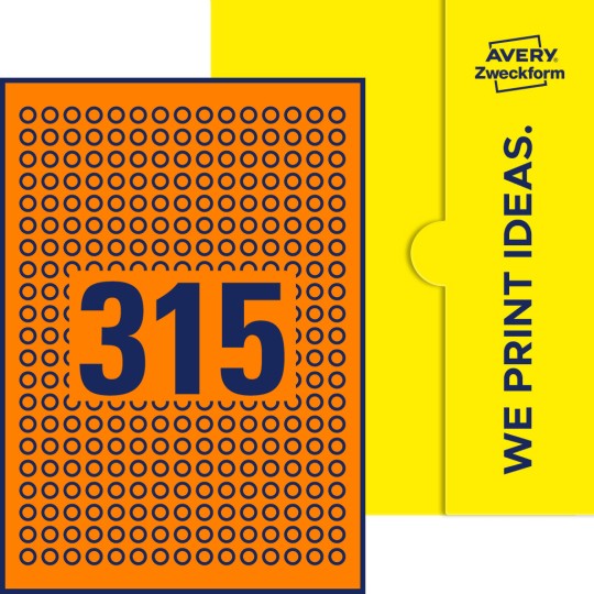 315 stk. etiketter pr. ark.