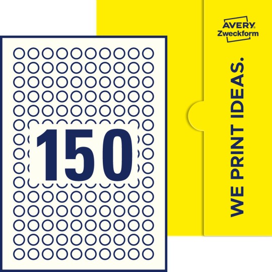 150 stk. etiketter pr. ark.