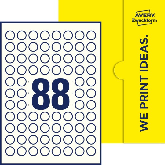 88 stk. etiketter pr. ark.