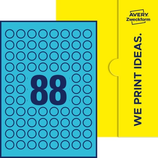 88 stk. etiketter pr. ark.