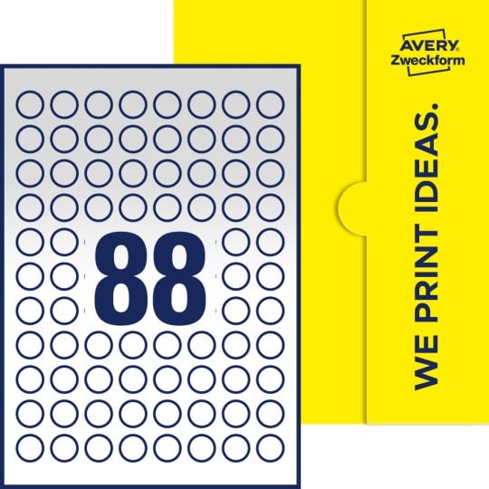 88 stk. etiketter pr. ark.