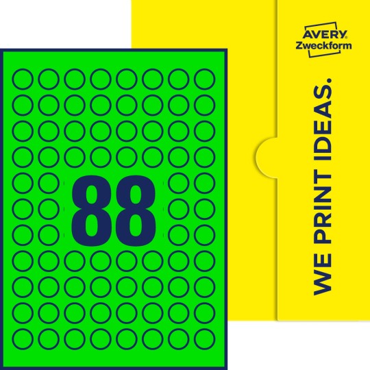 88 stk. etiketter pr. ark.