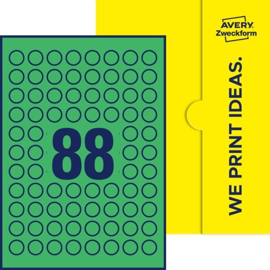 88 stk. etiketter pr. ark.