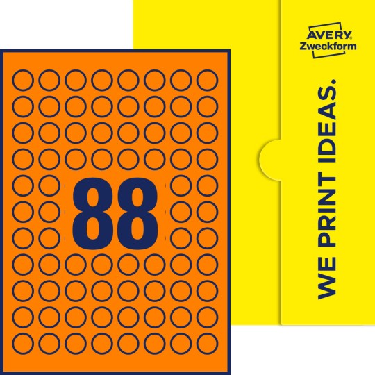 88 stk. etiketter pr. ark.