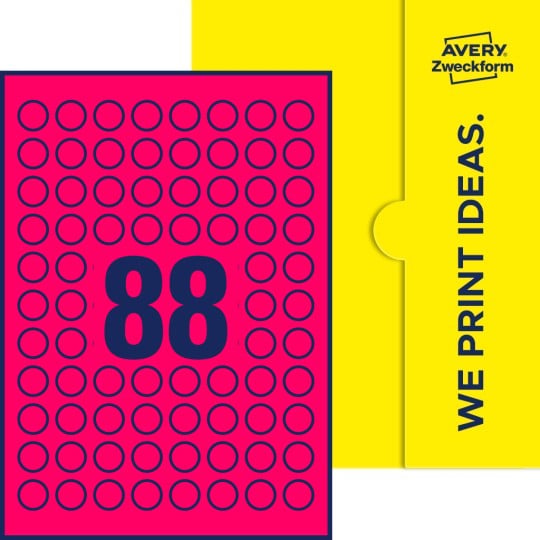 88 stk. etiketter pr. ark.