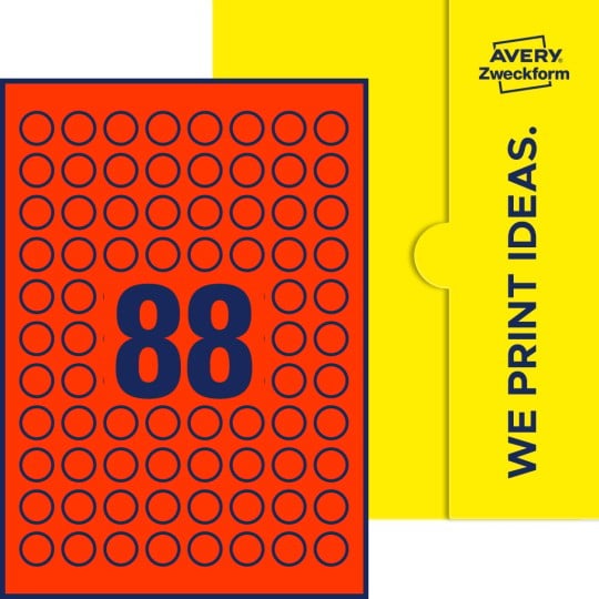 88 stk. etiketter pr. ark.