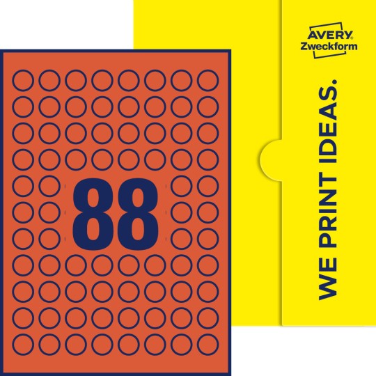 88 stk. etiketter pr. ark.