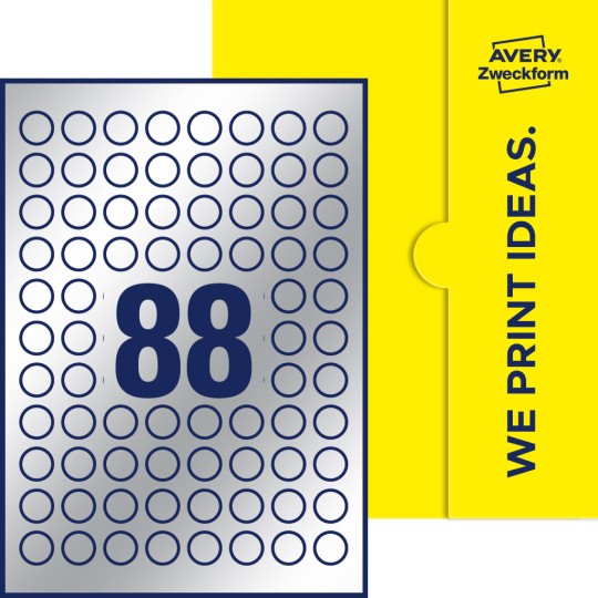 88 stk. etiketter pr. ark.