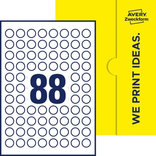 88 stk. etiketter pr. ark.