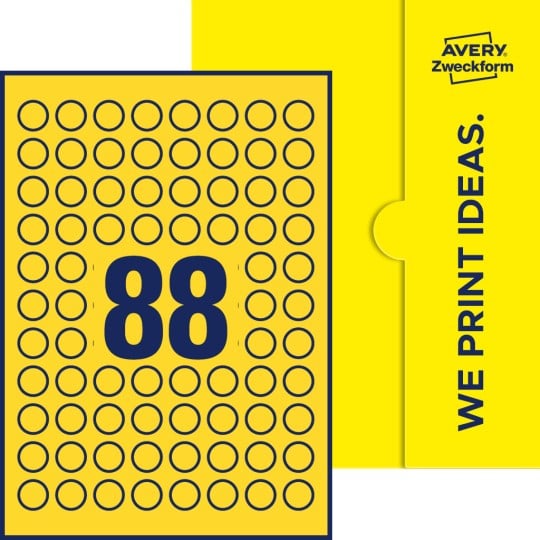 88 stk. etiketter pr. ark.