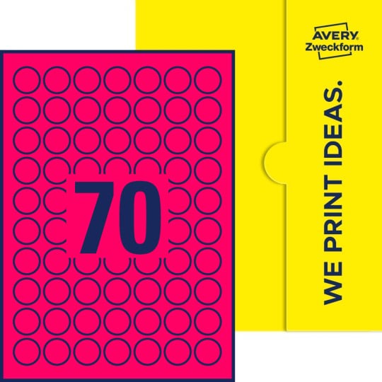 70 stk. etiketter pr. ark.