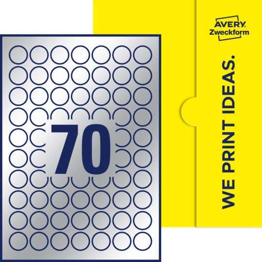 70 stk. etiketter pr. ark.