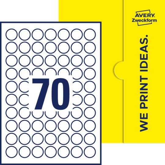 70 stk. etiketter pr. ark.