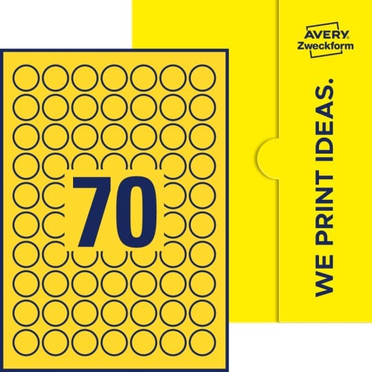 70 stk. etiketter pr. ark.