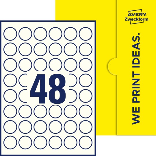 48 stk. etiketter pr. ark.