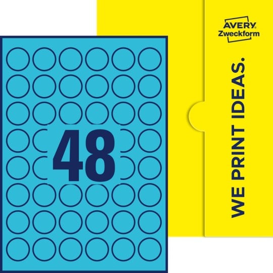 48 stk. etiketter pr. ark.
