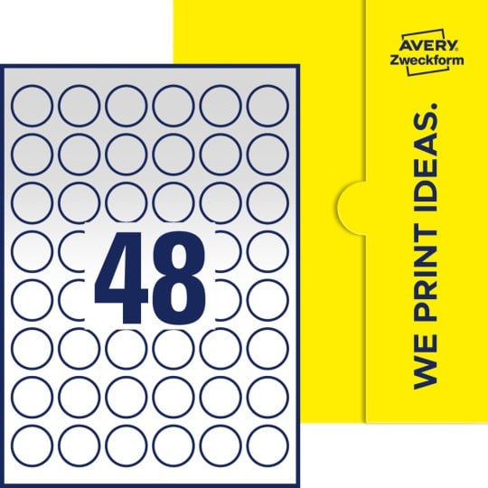 48 stk. etiketter pr. ark.
