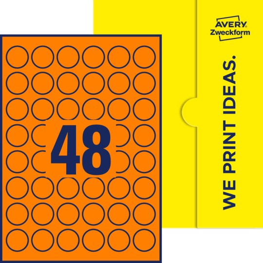 48 stk. etiketter pr. ark.