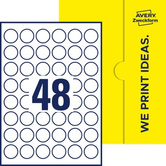 48 stk. etiketter pr. ark.