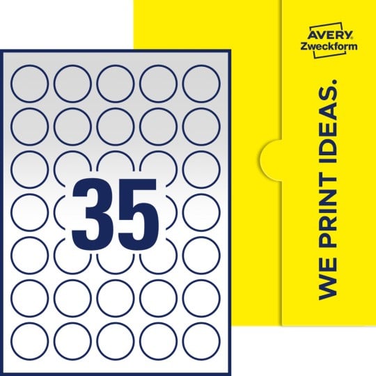 35 stk. etiketter pr. ark.