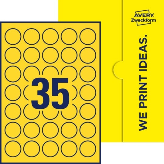 35 stk. etiketter pr. ark.